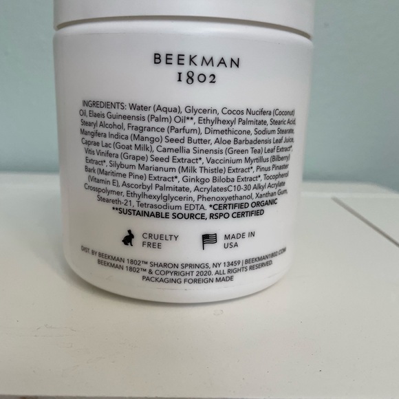 Beekman 1802 honey & orange blossom goat milk whipped body cream 18 fl oz - Picture 2 of 2